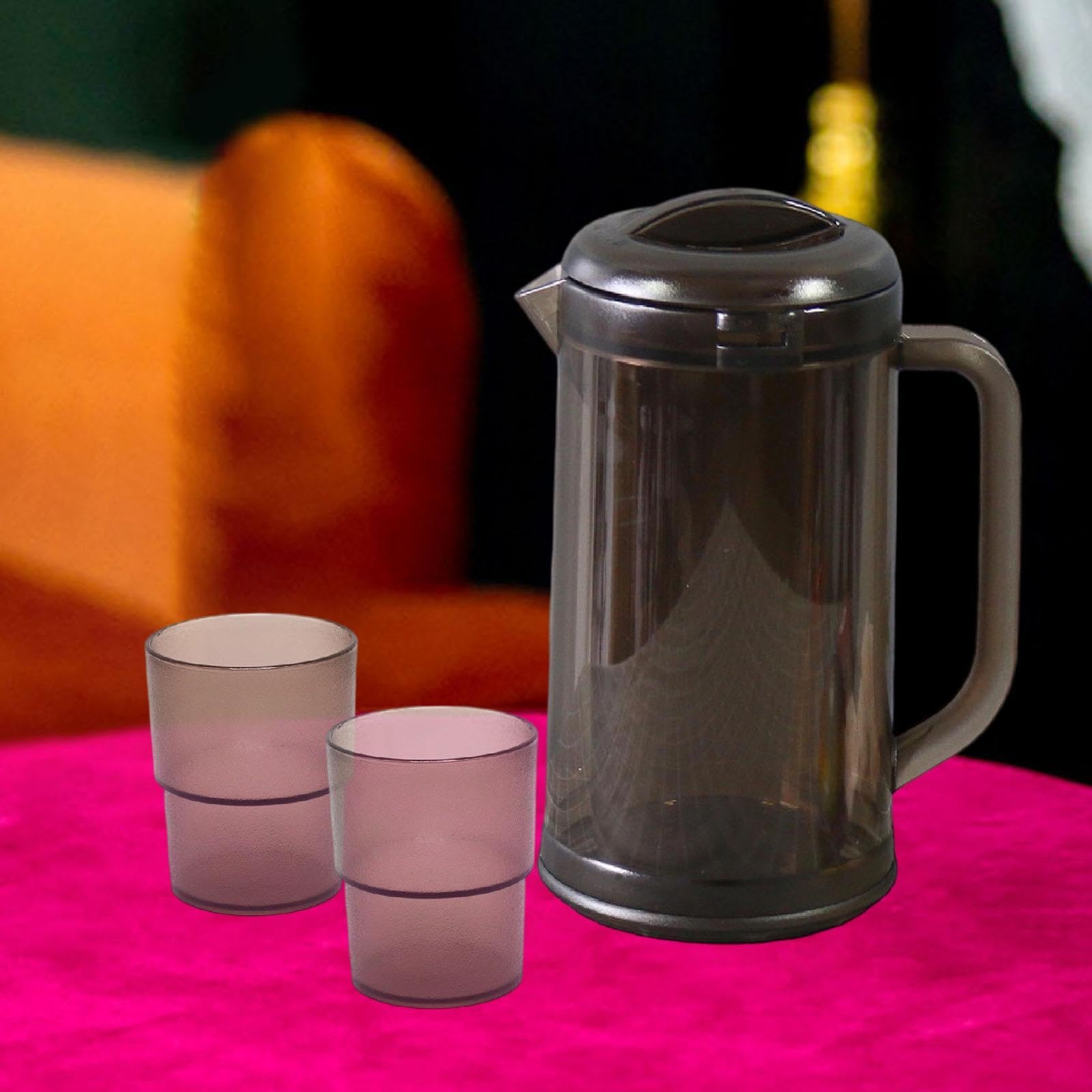 Jarra de Agua, Jarra para Nevera, Jarra Grande, Ligera, a Prueba de Fugas con Tapa, Tarro para Bebidas, Hervidor, Té, Nevera, Bebidas, Barbacoa, Marrón Oscuro, Individual