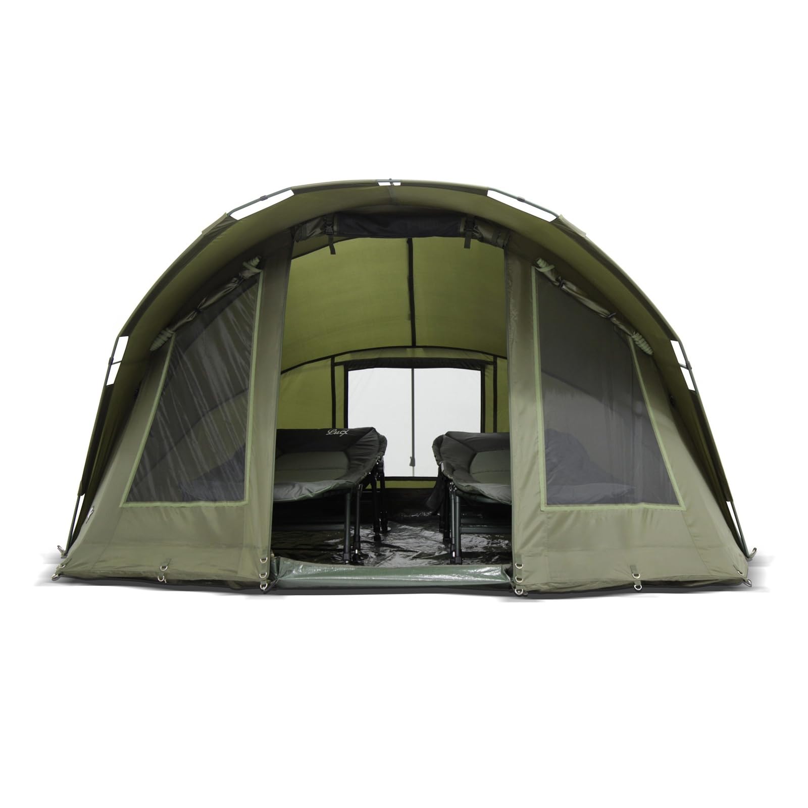 Carpa de pesca Luxx® Bobcat para 2 personas, tienda de pesca para 2 personas, tienda de pesca con cúpula de carpas, tienda de campaña de campamento