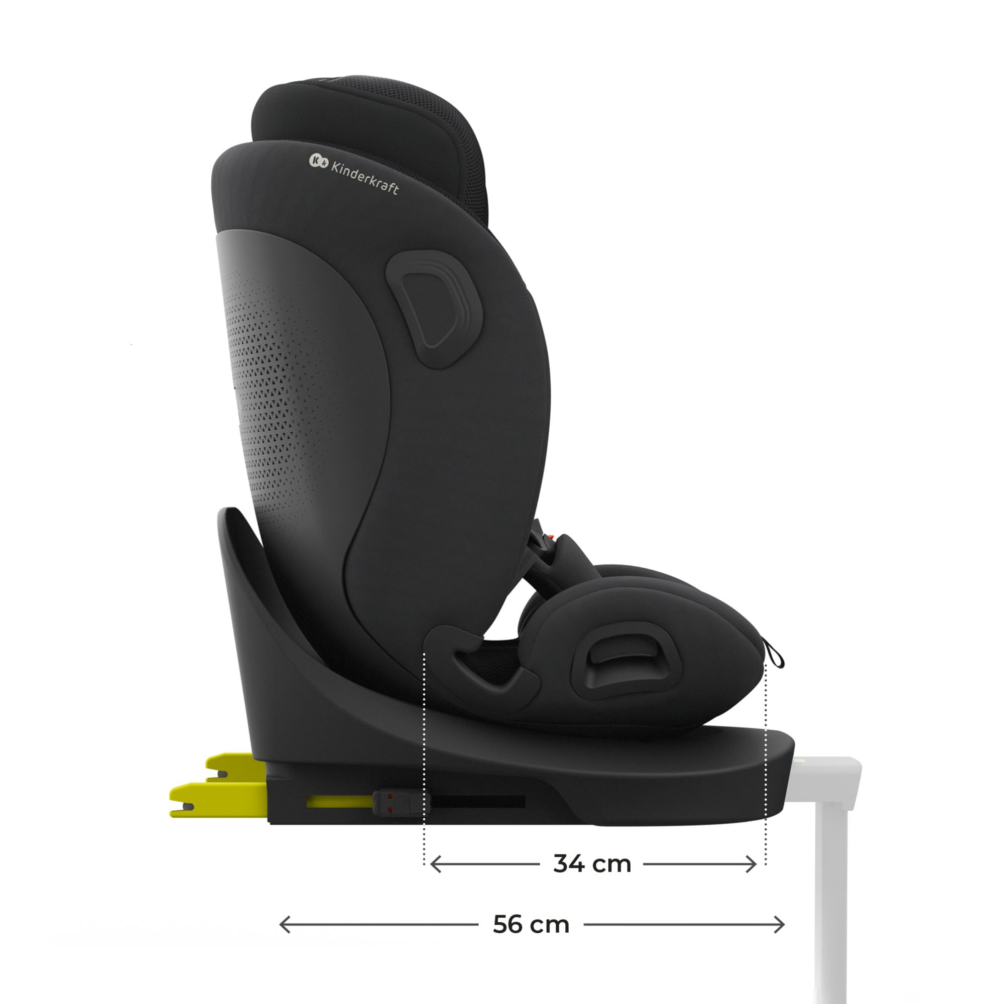 Kinderkraft I-360 2 PRO Silla de coche, I-SIZE 40-150 cm, Isofix, Silla coche bebé, para niños, Ajustable, Sillade, RWF, FWF, Asiento de coche, 360º, Grupo 0+/1/2/3, 0-36 kg, Negro