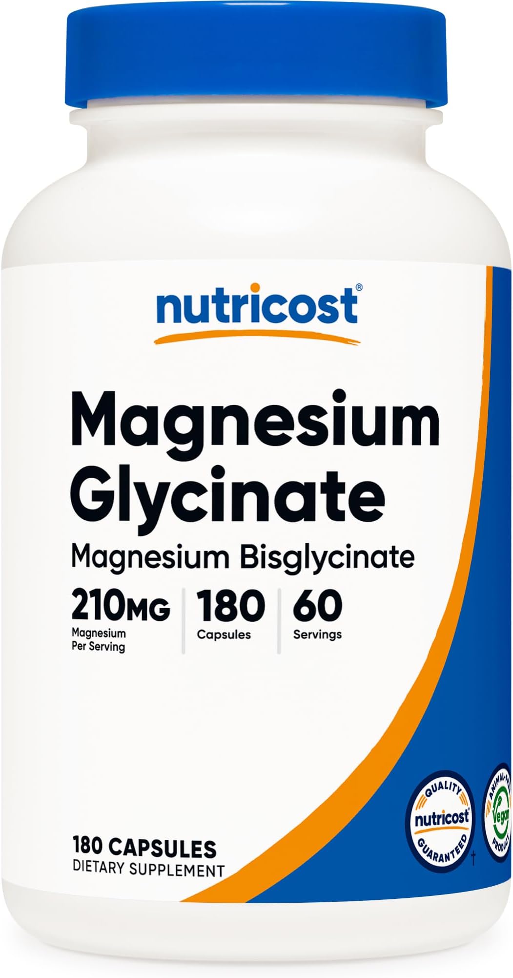 Magnesium Glycinate Capsules (180 Capsules, 210 mg Per Serving) - Magnesium Glycinate Supplement for Gentle Absorption