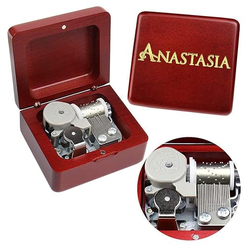 Sinzyo Anastasia-Once Upon a December Music Box Vintage Musical Boxs Gift for Birthday Valentine's Day Christmas Day(Wine Red Box) - Wine Red Box