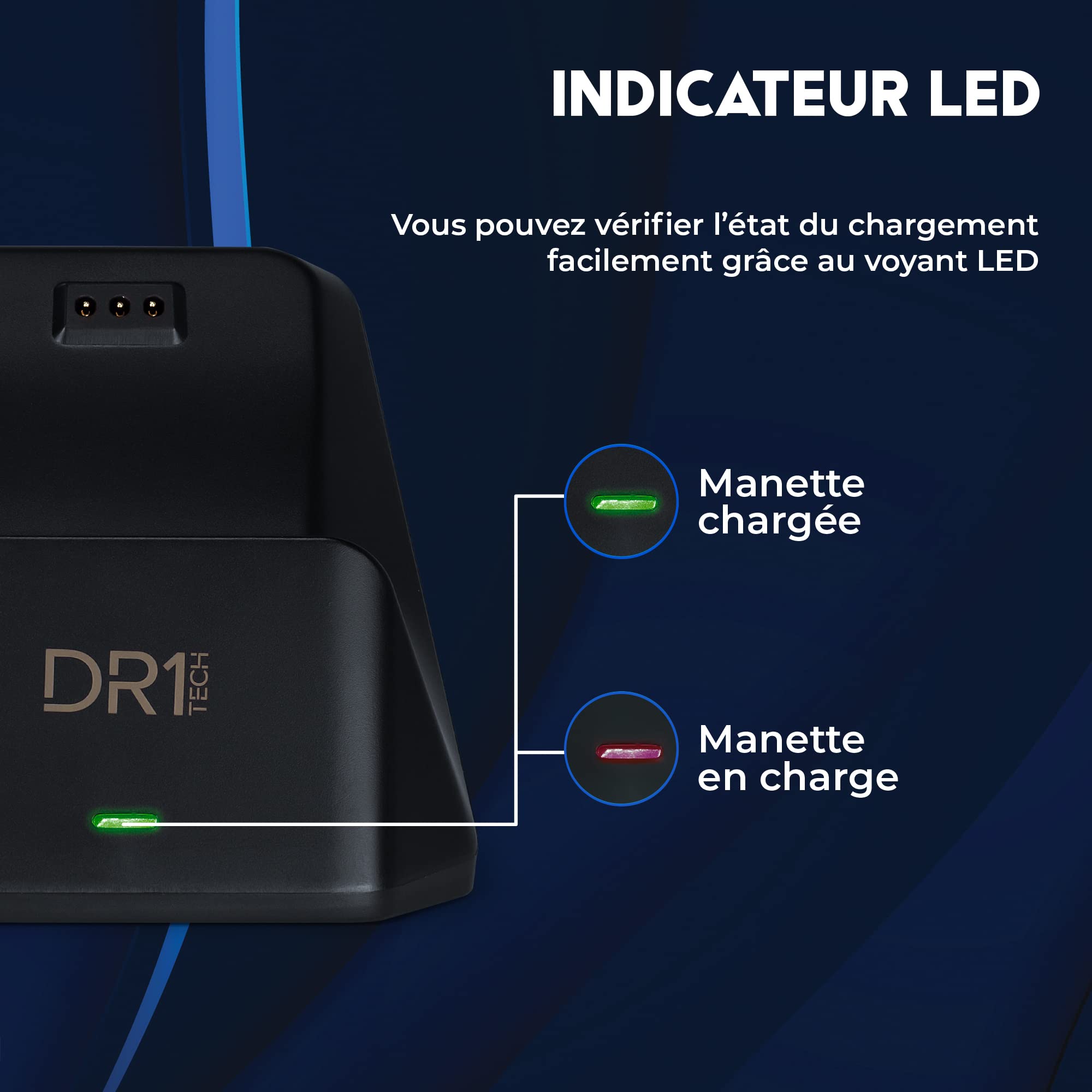 DR1TECH PowerSetX Chargeur Manette XBOX One X/S, Series X/S + Batterie 1200 Mah | Station de Charge XBOX + Smart Battery (Manette NON Inclus)