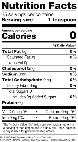 Miniatura 3 de Cactus de tuna - Nopal Opuntia - Té (Suelto) (4 oz, ZIN 510897)