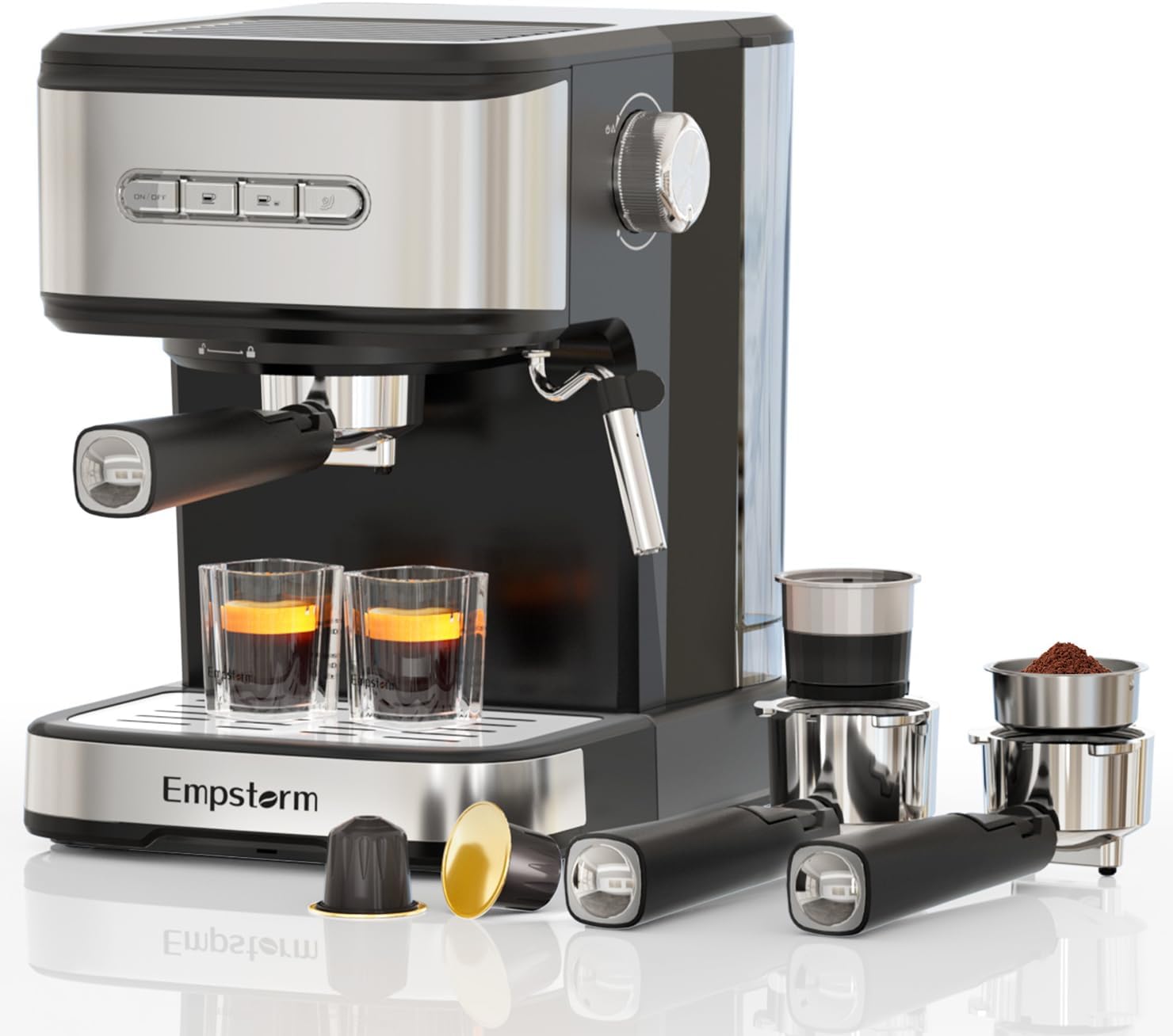 20 Bar Espresso Machine, Latte maker, Coffee Machine with Milk Frother, Cappuccino Machine for Home (Espresso Coffee Machine Suitable for Coffee Powder/NS Original Capsules)