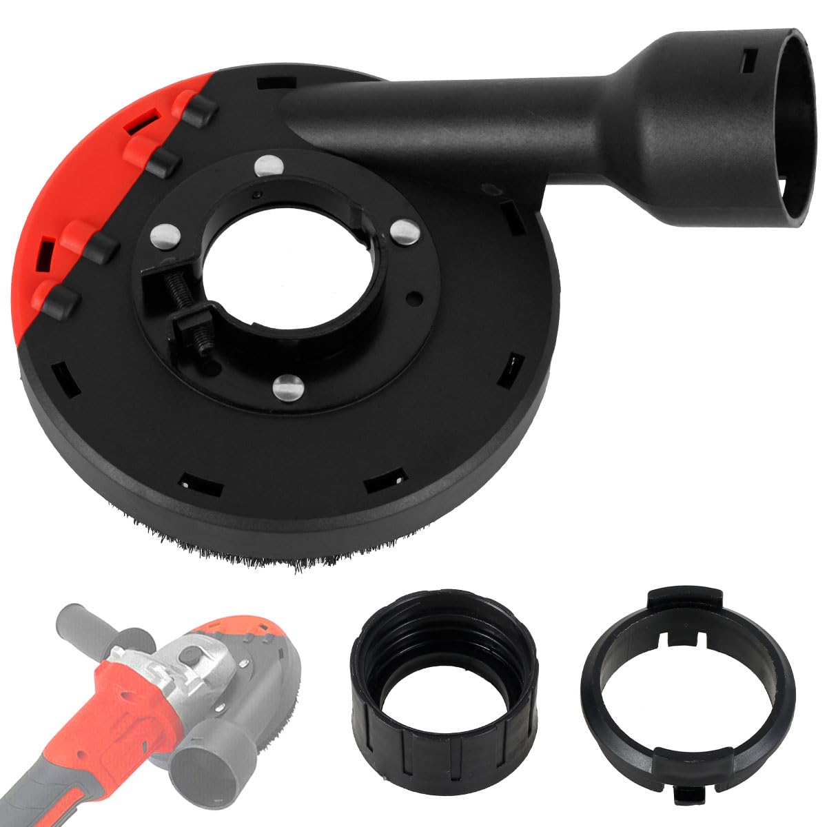 DRBIT Angle Grinder Dust Shroud, Professional Surface Grinding Dust Shroud, Durable Model 100/125, Premium Angle Grinder Attachment, Black