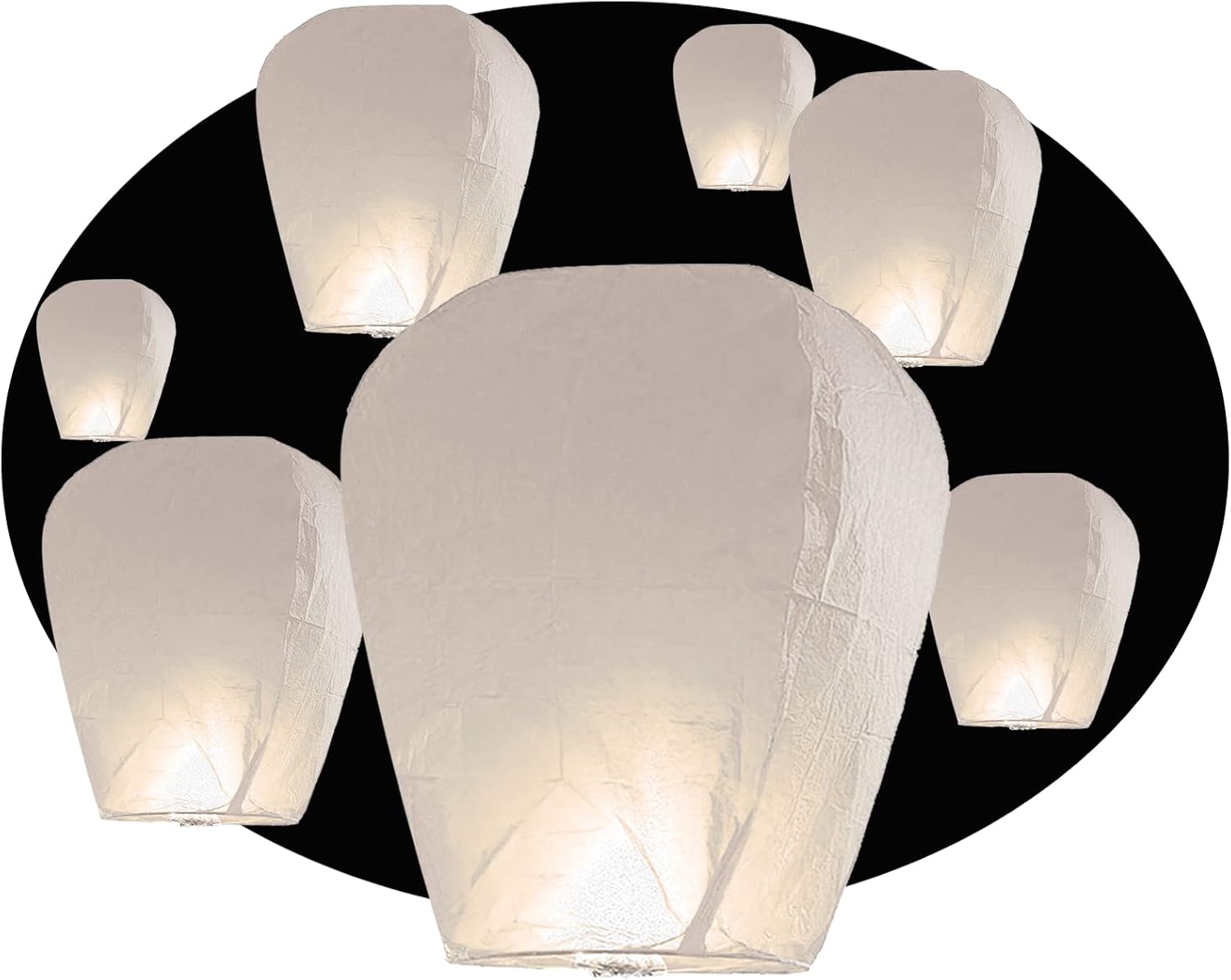 7packs White Paper Chinese Lanterns to Release in Sky Memorial