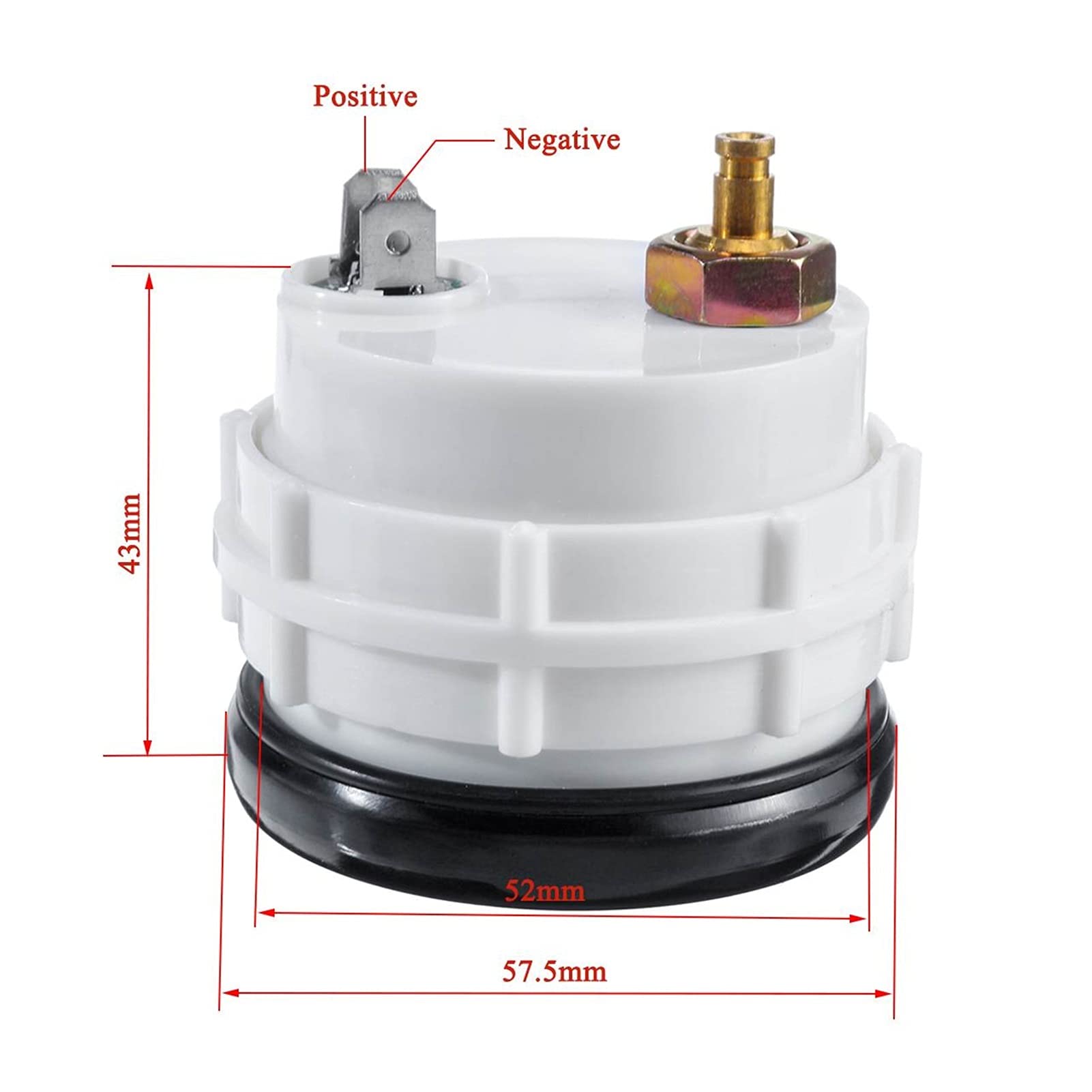 Meccanico Turbo Boost Manometro -1 ~ +2 Bar 2 "52mm Bianco PORTATO Display Black Bezel 12V Universal Boost Puntainter Meter Misuratore di Spinta