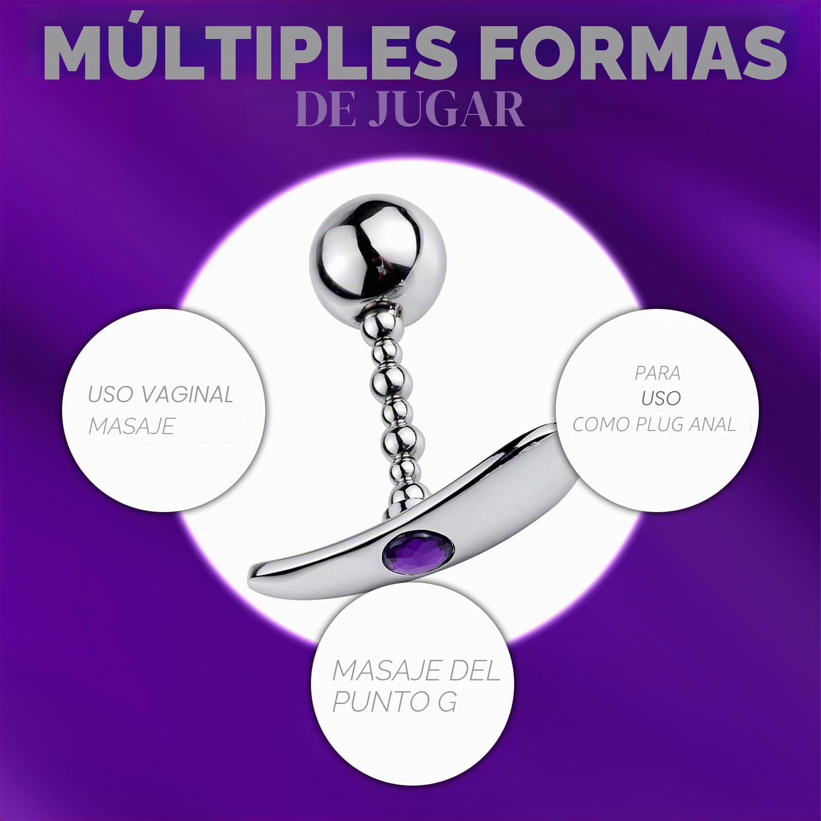 Bolas Anales Extra Grandes Bolas Anales de Metal Pero Plug Plug Anal XXL de Acero Inoxidable con Bolas del Amor Separador Anal Juguetes Anales para Buttpluck Principiante Fetiche Hombres Mujeres