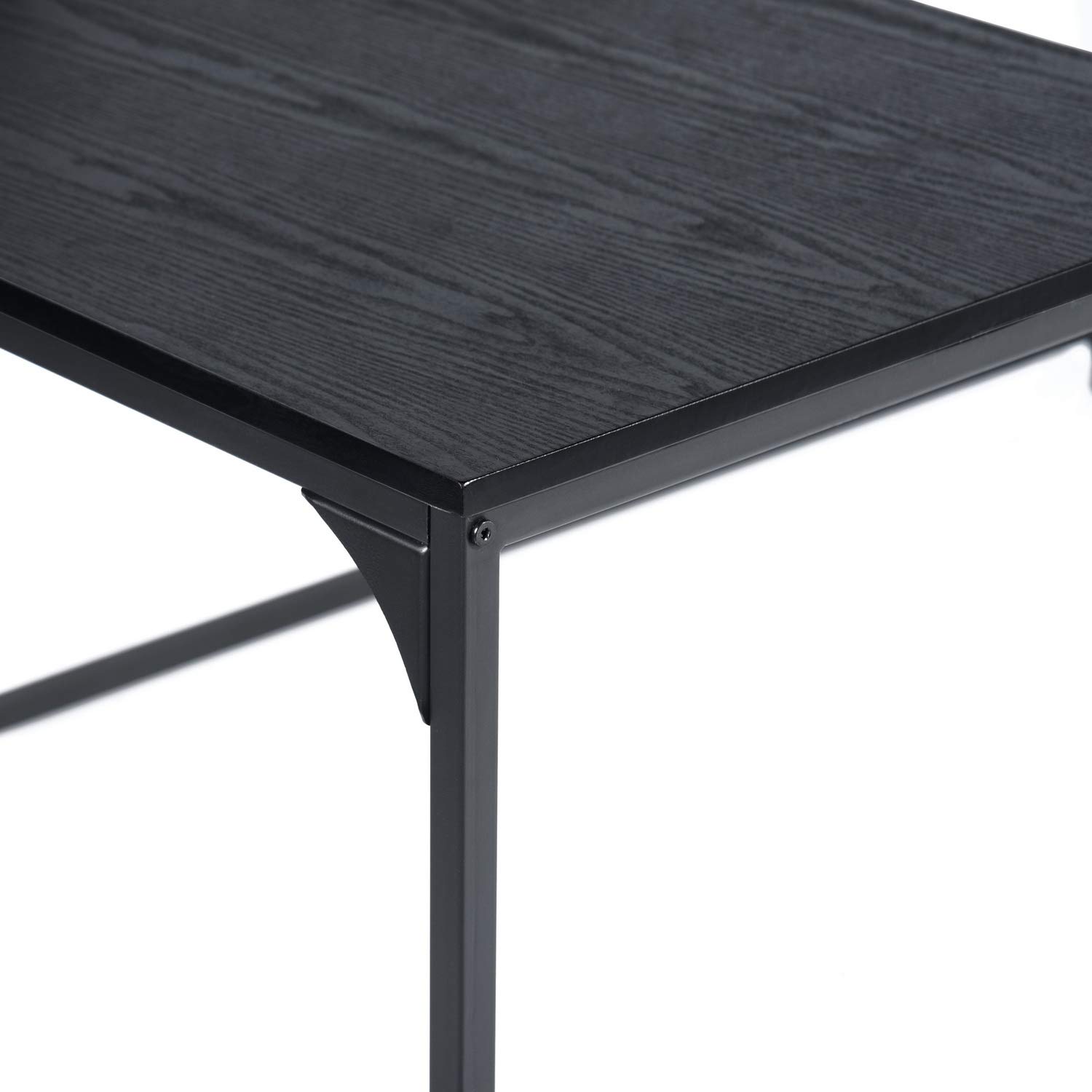 FurnitureR Escritorio esquinero en Forma de L, Mesa Industrial para computadora, Gran Superficie de Almacenamiento con Patas de Metal, estación de Trabajo para computadora, Escritorio de Estudio para