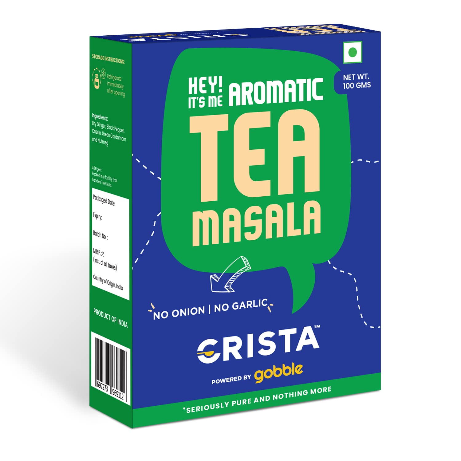 CRISTA Aromatic Tea Masala, Chai Masala with 100% Natural Ingredients Vegan No added Sugar Zero added Colours, Fillers, Additives & Preservatives, 100 gms (B09Z6QCP4T) Amazon Price History, Amazon Price Tracker