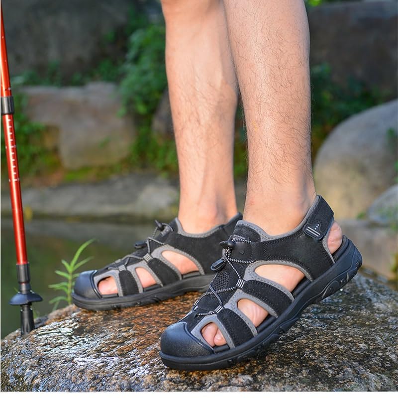 Men Outdoor Sandals Casual Breathable Flat Sole Beach Shoes Comfort Soft Sandals Athletic Male Shoes3