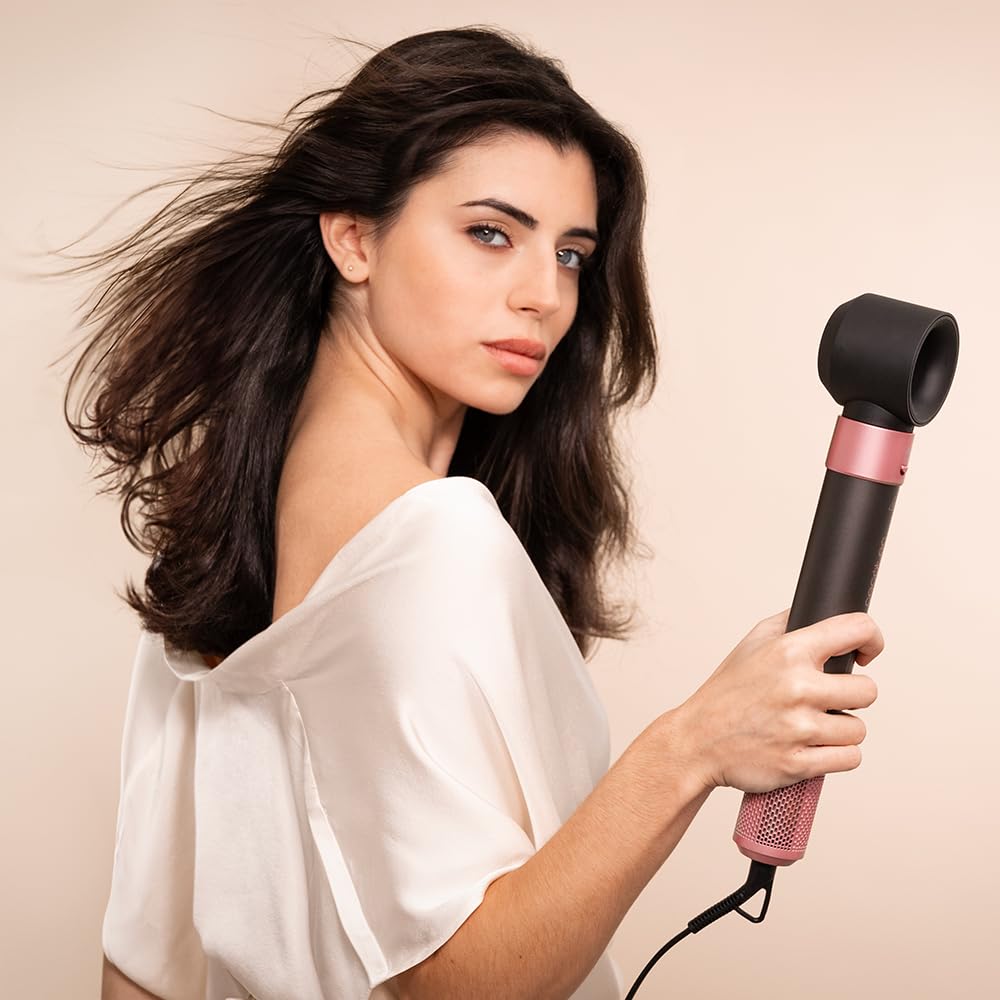 Cecotec Cepillo de Aire Moldeador Alisador CeramicCare AirGlisse Black Essential 1400W Digital Brushless 110000rpm