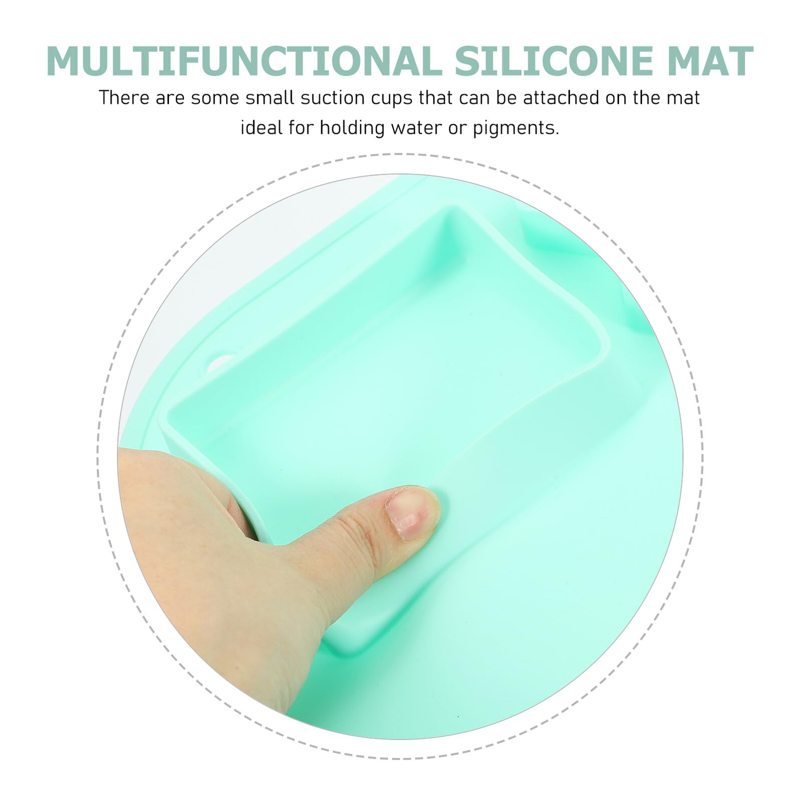 Malmatte für Kinder und Selbstgemacht Epoxidharz Silikonmatte Faltbar mit Kleinen Saugnäpfen Hellgrün Vielseitig für Aquarell und Farbmalerei Geeignet als Tischunterlage für Ton