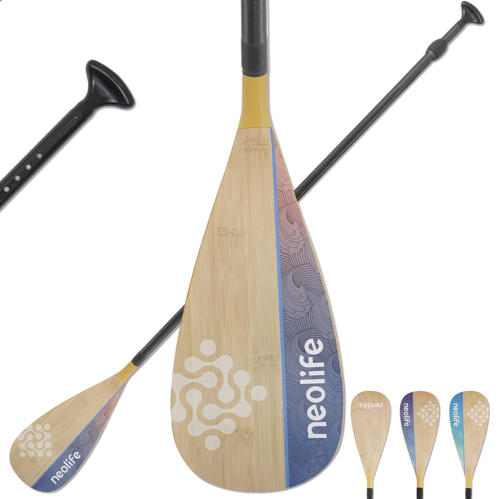 SUP Paddleboard Paddel mit Kohlefaser-Schaft und PP-Klinge, schwimmendes, verstellbares Stand Up Paddle Board Paddel, 170-210 cm