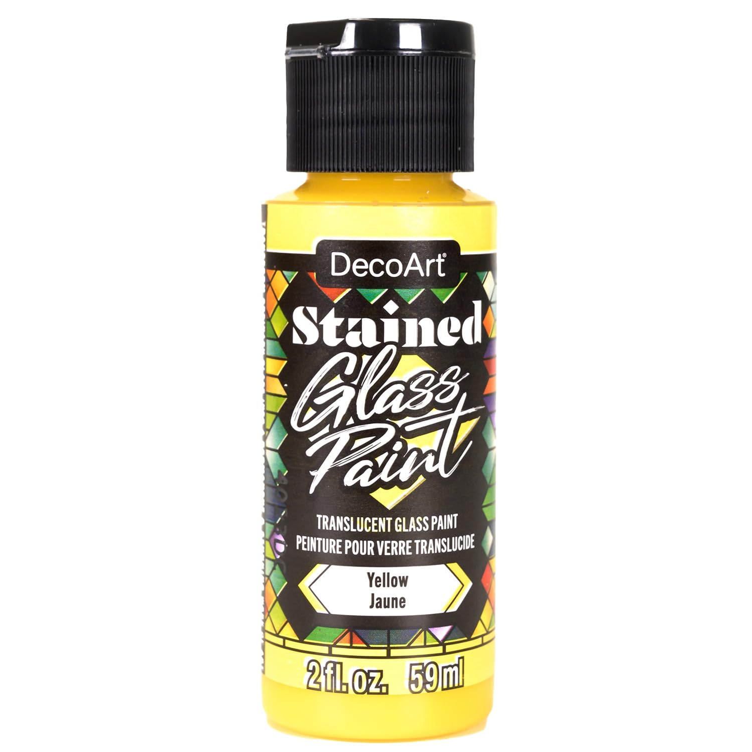 Decoart Yellow Translucent Stained Glass Acrylic Paint 59Ml (2Oz)