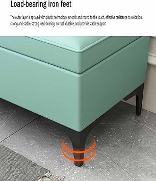 Fire Safety Folding Storage PU Leather Household Shoe Changing Stool with Metal feet Can Bear 150kg Multifunctional Storage Stool 100x40x42cm(Color:Brown)
