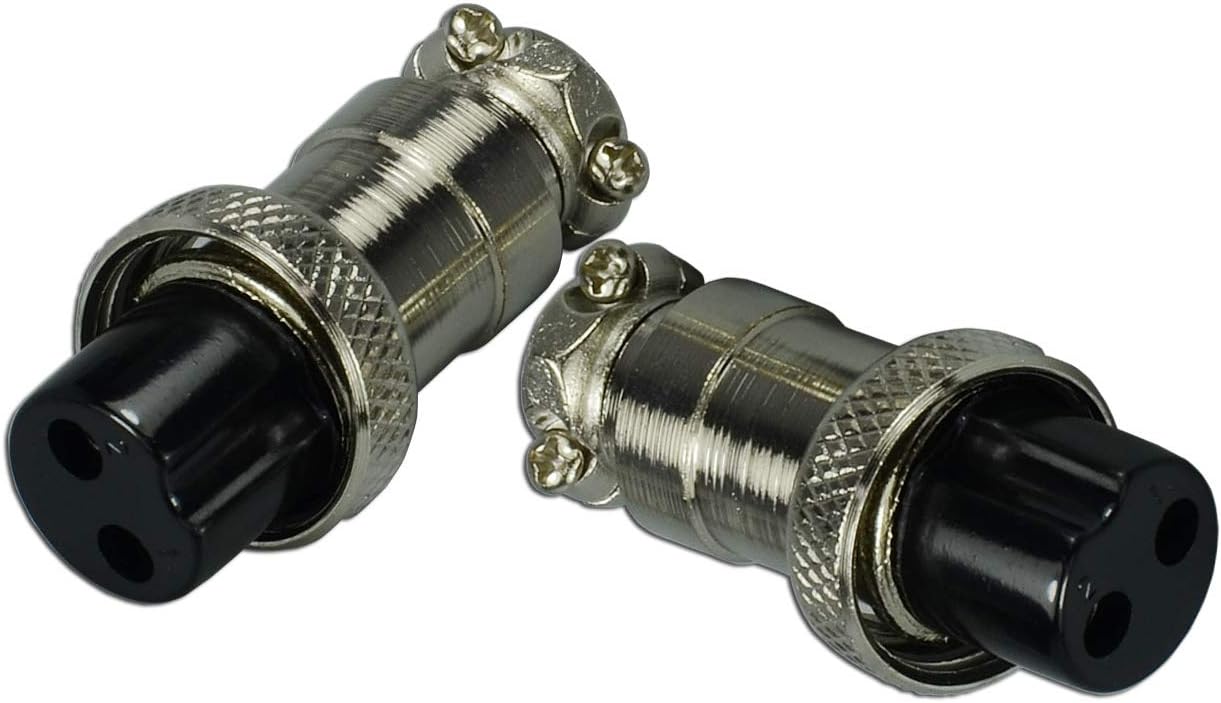 RIVERWELD2pin Aviation Socket Air Connector Female 16-2P Fitting TIG Welding Torch and Plasma Cutter Torch Pack of 2
