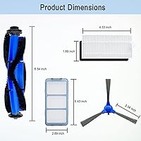 Vista 6 de Paquete de 28 piezas de repuesto compatibles con aspiradoras robóticas Eufy RoboVac 11S, 15C, 30, 30C, 12, 35C, 25C, 15T, 2 cepillos rodantes, 12