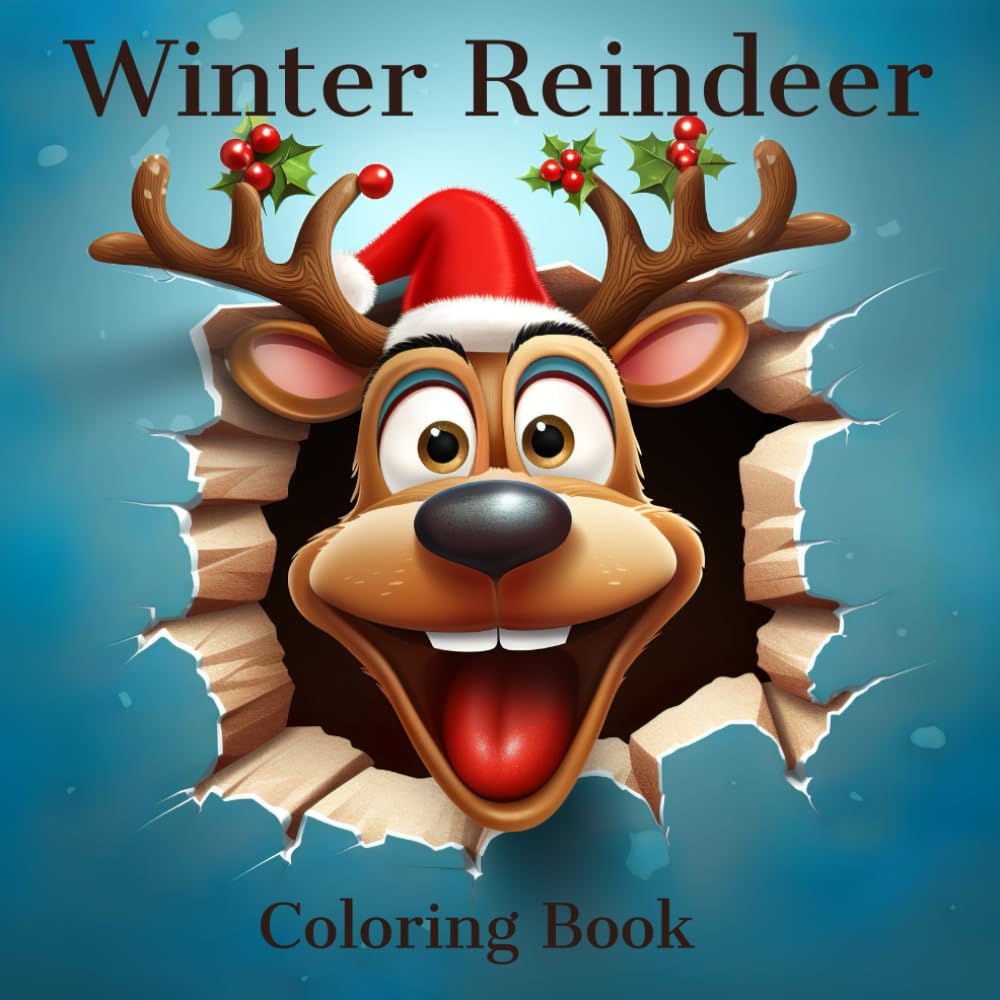 Winter Reindeer Coloring Book: 60 Pages of Enchanting Holiday Magic!