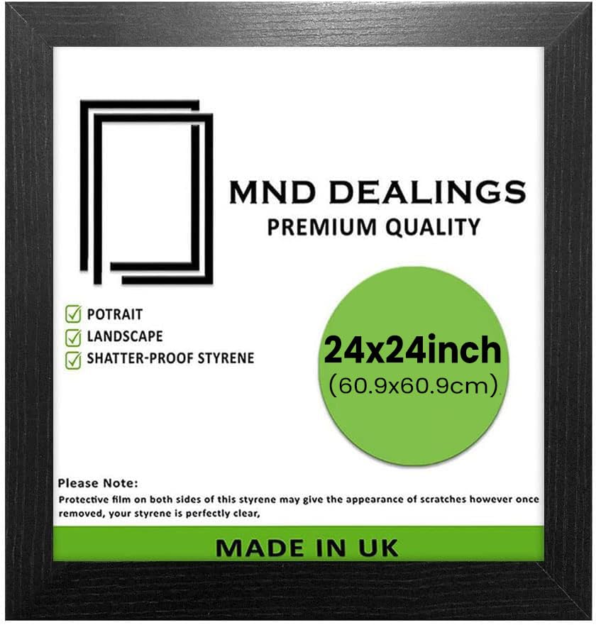 MND Dealings | Black 60 x 60 cm Picture Frame Home Office Livingroom Décor 24X24 Inch Frame Certificate Jigsaw Puzzle (60 x 60 CM) [ Black ]