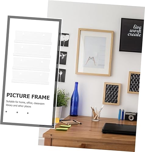 Miniatura 7 de Yardwe Estantería colgante transparente, estante flotante de acrílico transparente, 4 unidades, 7 estantes montados en la pared, estante invisible,