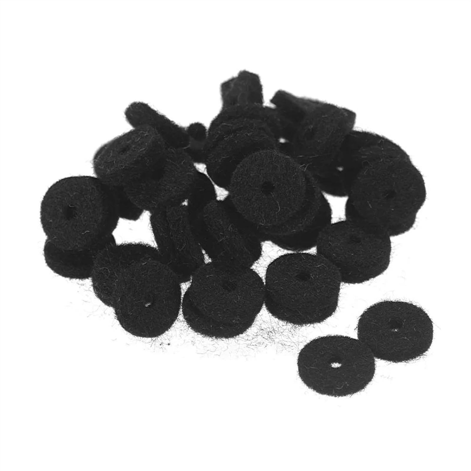 50 Rondelle In Feltro Per Blocco Cinghia Chitarra | Antiscivolo E Protettive | Bianche E Nere | Diametro 13 Mm | Accessorio Per Strumenti Musicali