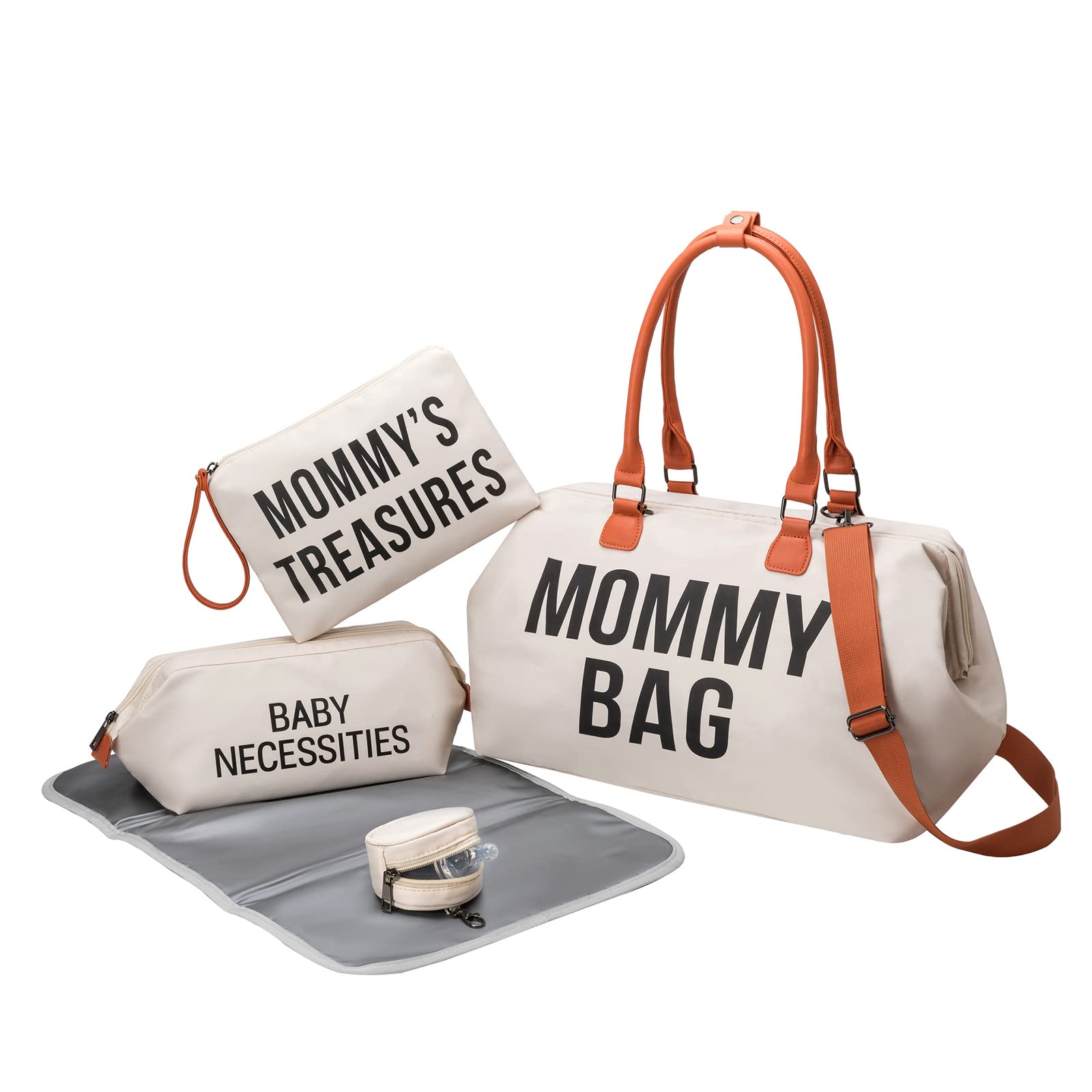 OAOEYE Diaper Bag Tote, Mommy Bag for Hospital, Large Capacity Waterproof Baby Bag for Mom Travel, Hospital Bag for Labor and Delivery with Pouches and Strapsa