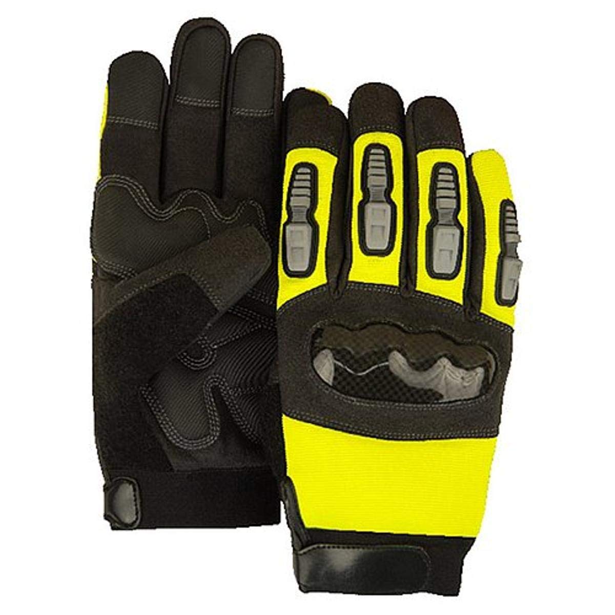 Majestic Glove 2123HYK/13 Industrial Glove, Ars Palm, High Viz, Thermoplastic Knuckle, Kevlar, 3X-Large, Size 13, Black/Yellow (Pack of 12)