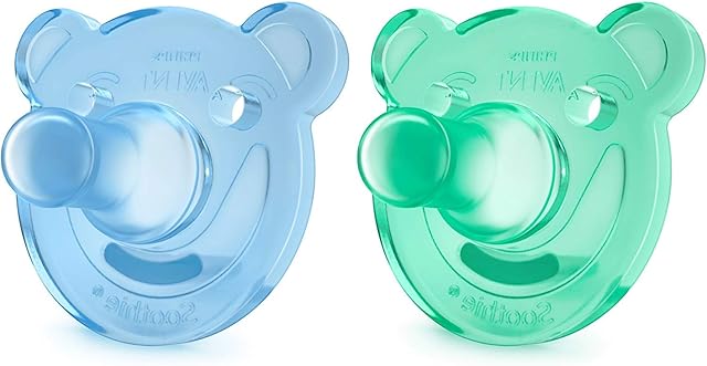 Avent 2 Orthodontic Silicone Soother Soothie 0-3 Months - Colour : Blue and Green