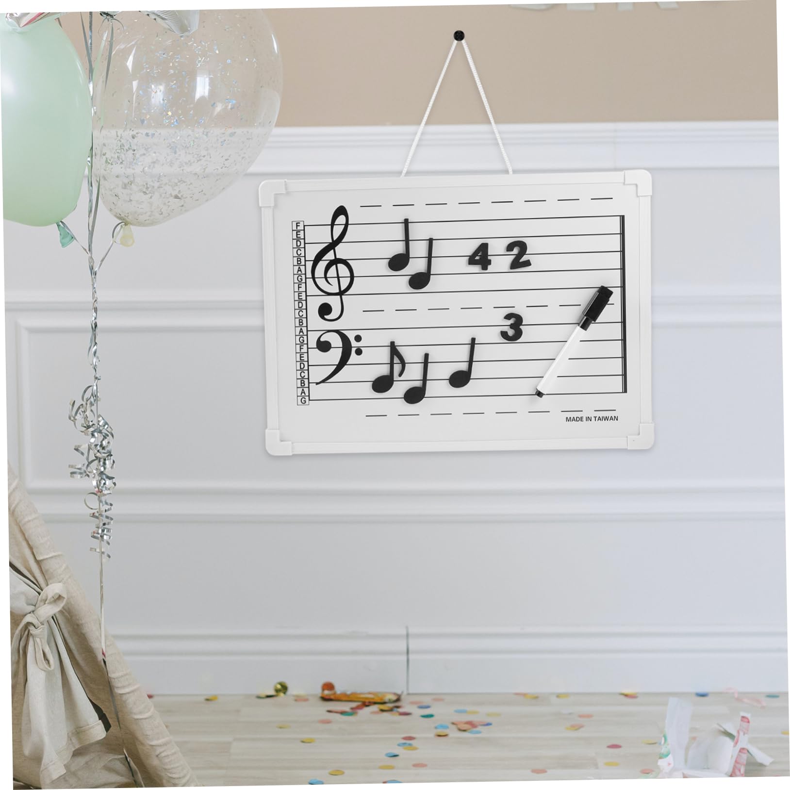 SHOWERORO Notenlinien und Magnetischen Notenaufklebern mit Abwischbarer Oberfläche Whiteboard Leichtes Kunststoff Whiteboard für Schule und Zuhause Tragbares Mitarbeiter Schoßtafel Satz