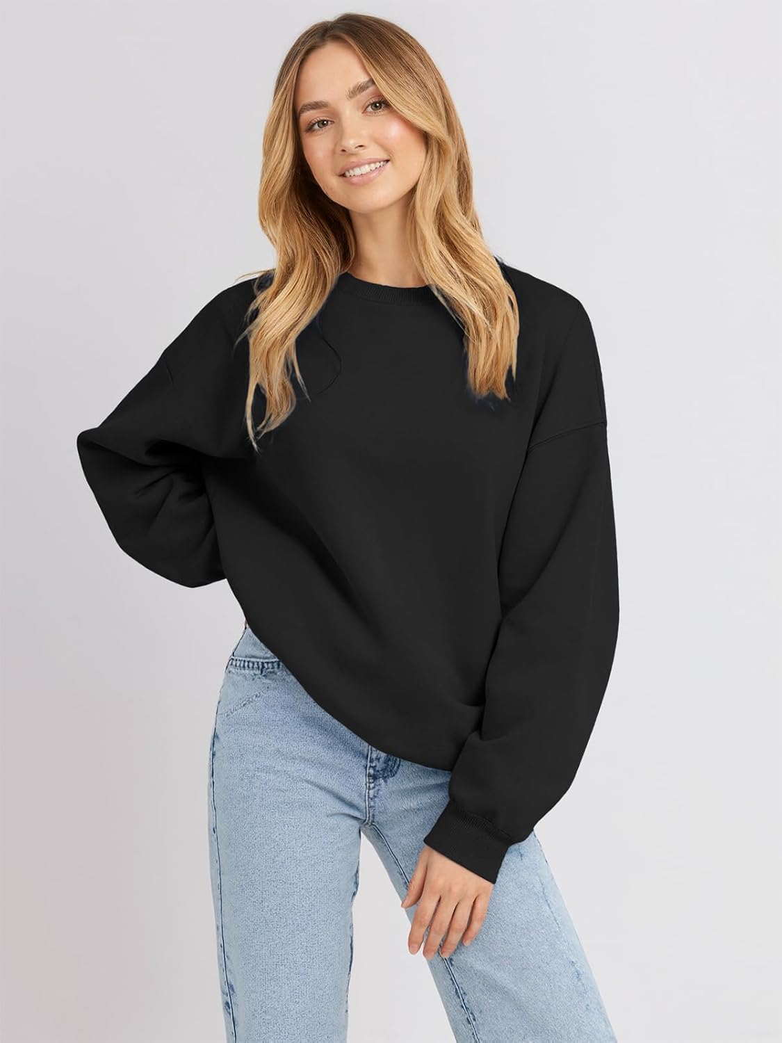 Womens Oversized Sweatshirt Crewneck Long Sleeve Fleece Lined Pullover Tops Fall Outfits Winter Clothes 2025 - Image 3