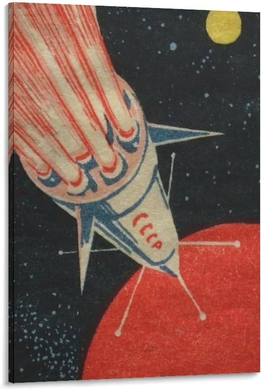 HBHEYUN Vintage Rocket Painting Poster Space Cool Poster