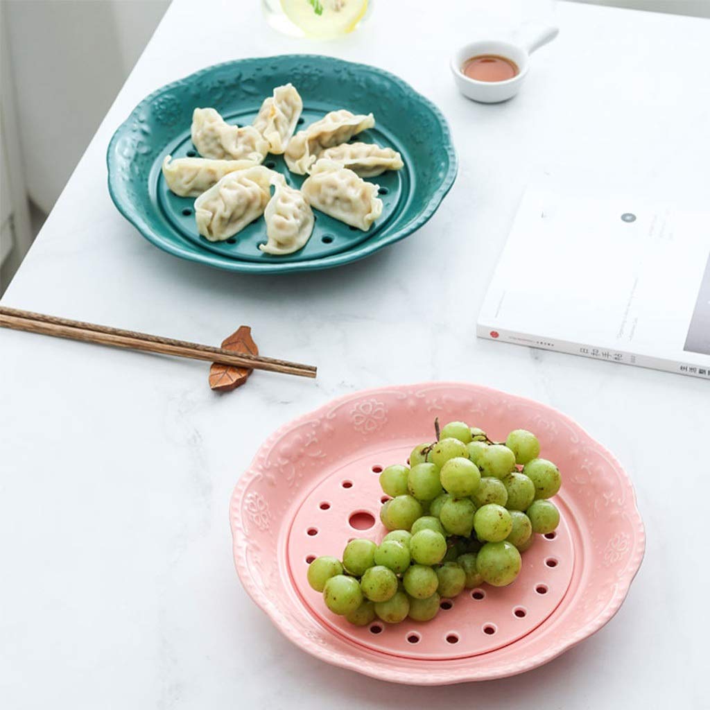 Salatschüssel-Set aus Keramik mit Vorspeisenteller, Snackteller, Drainageplatte, Doppelteller, Obstteller, Gemüseteller, Gebäck, Schindelplatte und kleiner Schüssel, perfekt zum Servieren einer