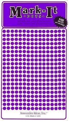 Small 1/8" Removable Mark-it Brand dots for maps, Reports or Projects - Purple