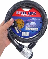 Cadeado Cabo Aço Trava Estepe Ranger L200 S10 Hilux Frontier Para Moto