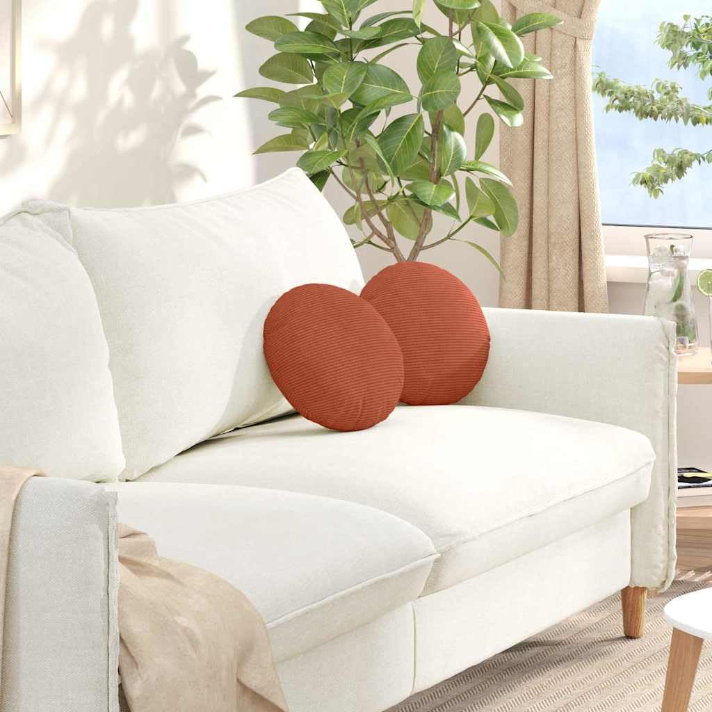 2 cojines de asiento rojo y naranja, diámetro de 30 x 13 cm, tela de pana extraíble, funda con cremallera, relleno de poliéster, cojín de asiento para silla, banco, cojín de suelo para salón