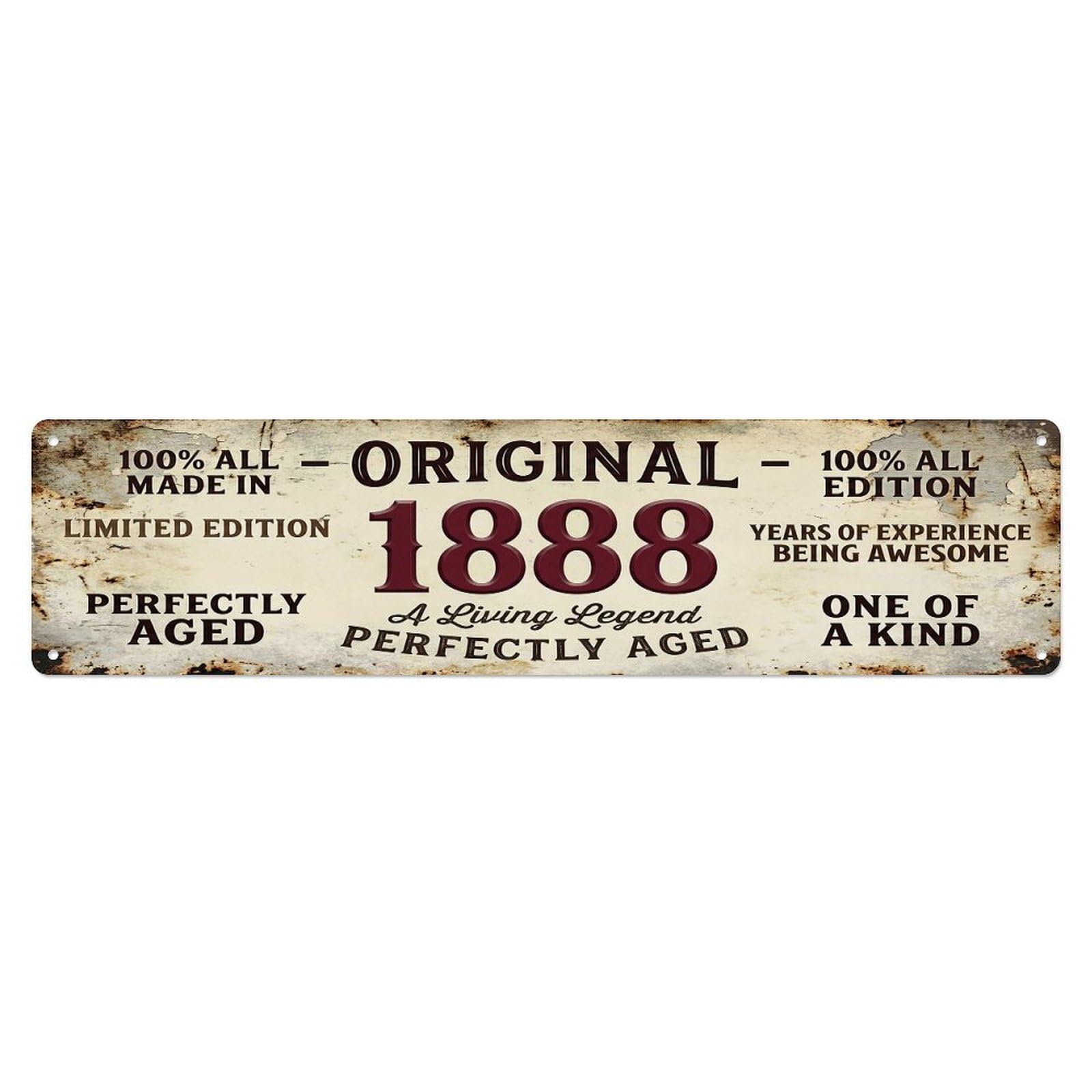 Original 1888 Limited Edition Perfectly Aged Legend Metal Tin Sign