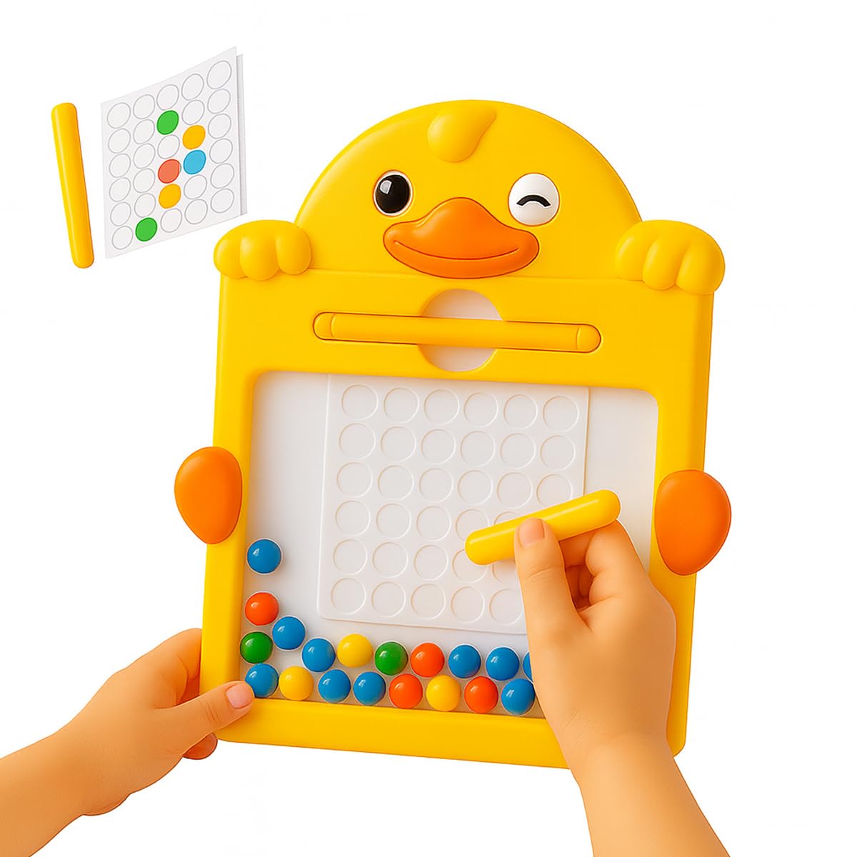 Toyana Kids Colour Matching Peg Board Puzzle Set with 14 Design Cards & Magic Pen – Educational Colour Sorting & Fine Motor Skills Learning Toy for Ages 3+ – Interactive Early STEM Activity Game