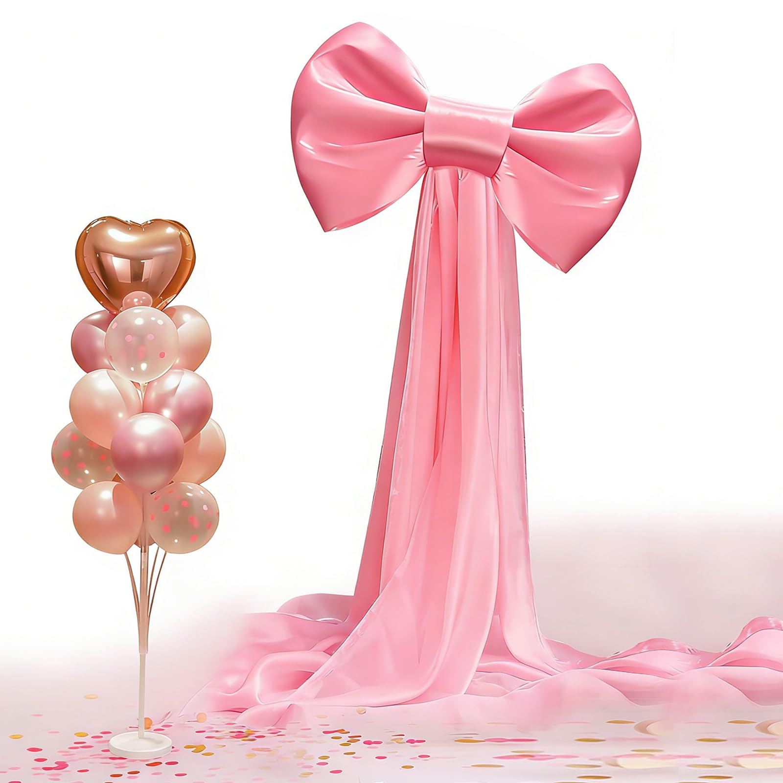 Decoraciones de fiesta con temática de lazo para celebrar el primer cumpleaños de tu niña