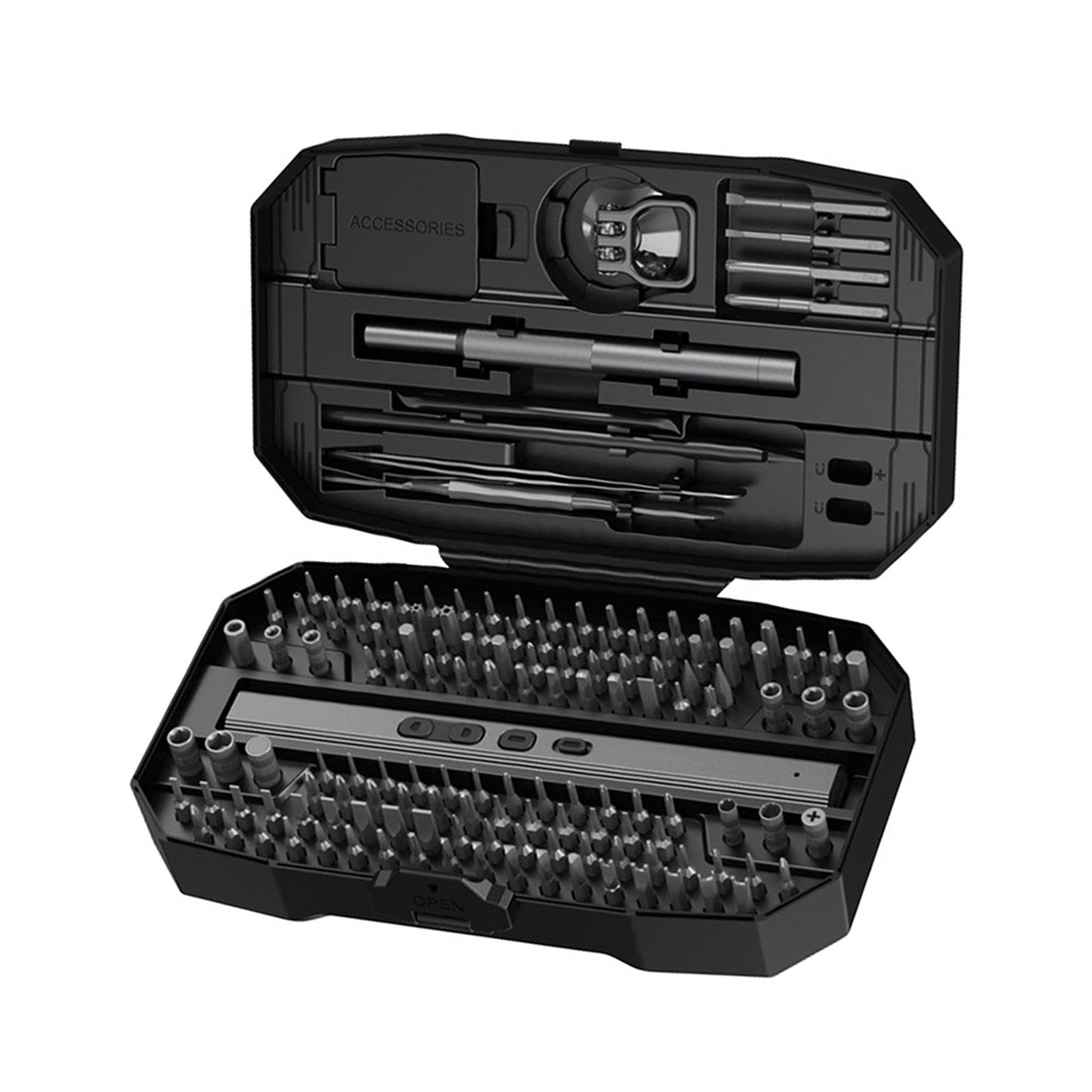Fenteer Juego Completo de Destornilladores Portátiles, Kit Electrónico 153 en 1, Negro