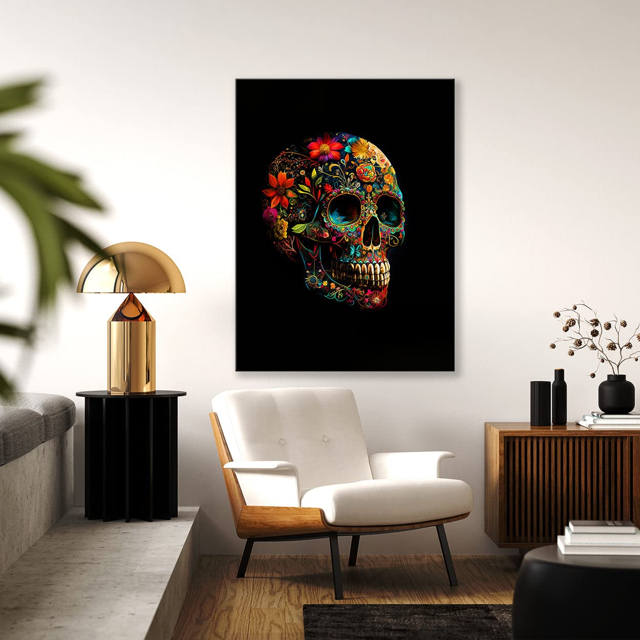 Amazon.co.jp: Sense Canvas Skull カラフル メキシカン シュガー
