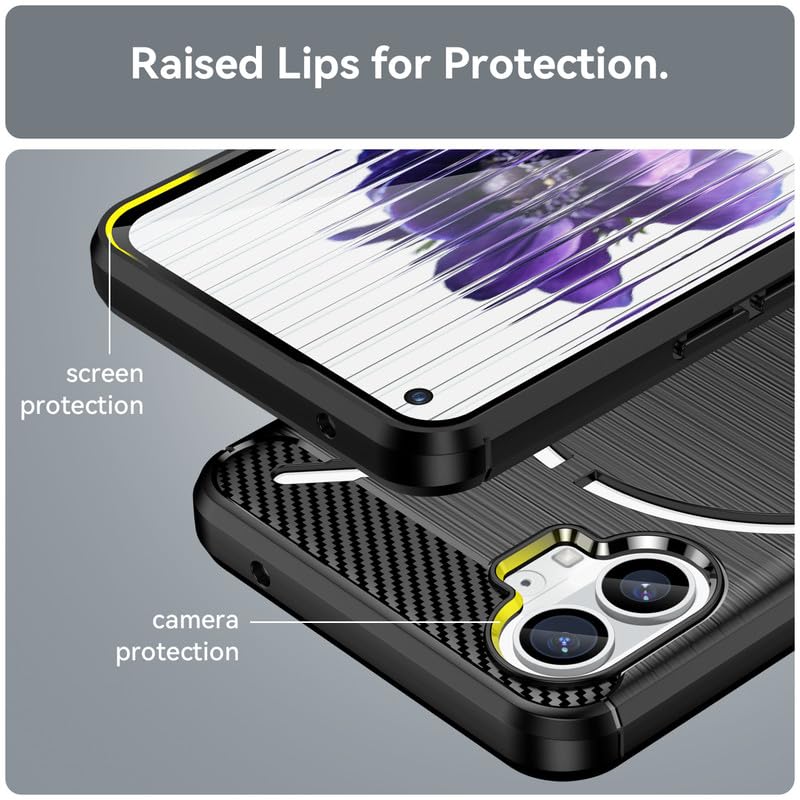 Image of Hybrid Carbon Fiber Back Case for Nothing Phone 1 (Black)