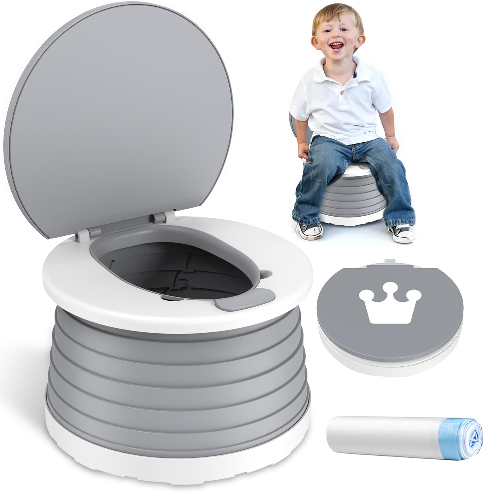 Portable Potty for Toddler Travel Foldable Car Potty Seat for Boys Girls
