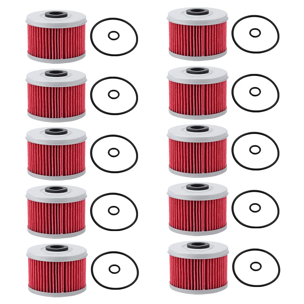 Breynet 113 Oil Filter 15412-HM5-A10 Compatible With 300 500 Oil Filter TRX300 TRX300EX TRX300FW TRX300X TRX500 TRX500FE TRX500FM TRX500FPE TRX500FPM TRX500TM Motor Bike Parts (pack of 10)