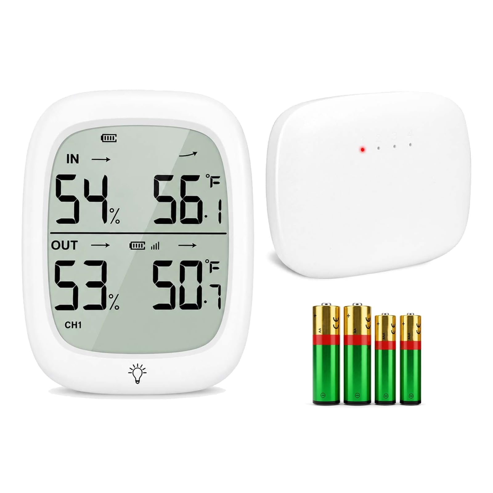 RUIKORING Indoor Outdoor Thermometer Hygrometer, 330 ft Remote Sensor | 30-second indoor/outdoor updates, for home, greenhouse, garage, nursery, patio, 2.7-inch backlit display, batteries included-image-30