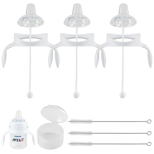 Kit de conversión suave para biberón anticólicos Philips Avent, kit de transición para niños pequeños con boquilla de silicona para sorber, popote