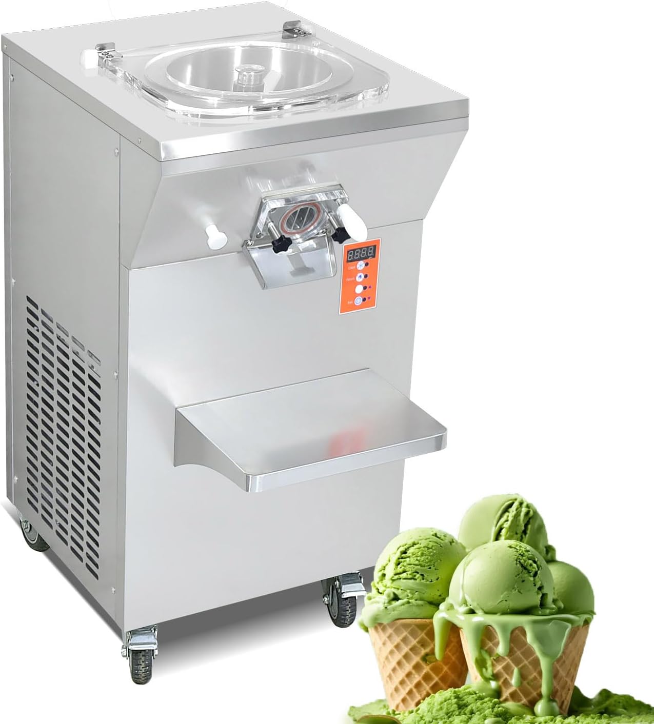 - Commercial Hard Ice Cream Machine,8 Gal/H Yield 5.8L Cylinder Gelato Ice Cream Maker Machine,For Restaurants And Snack