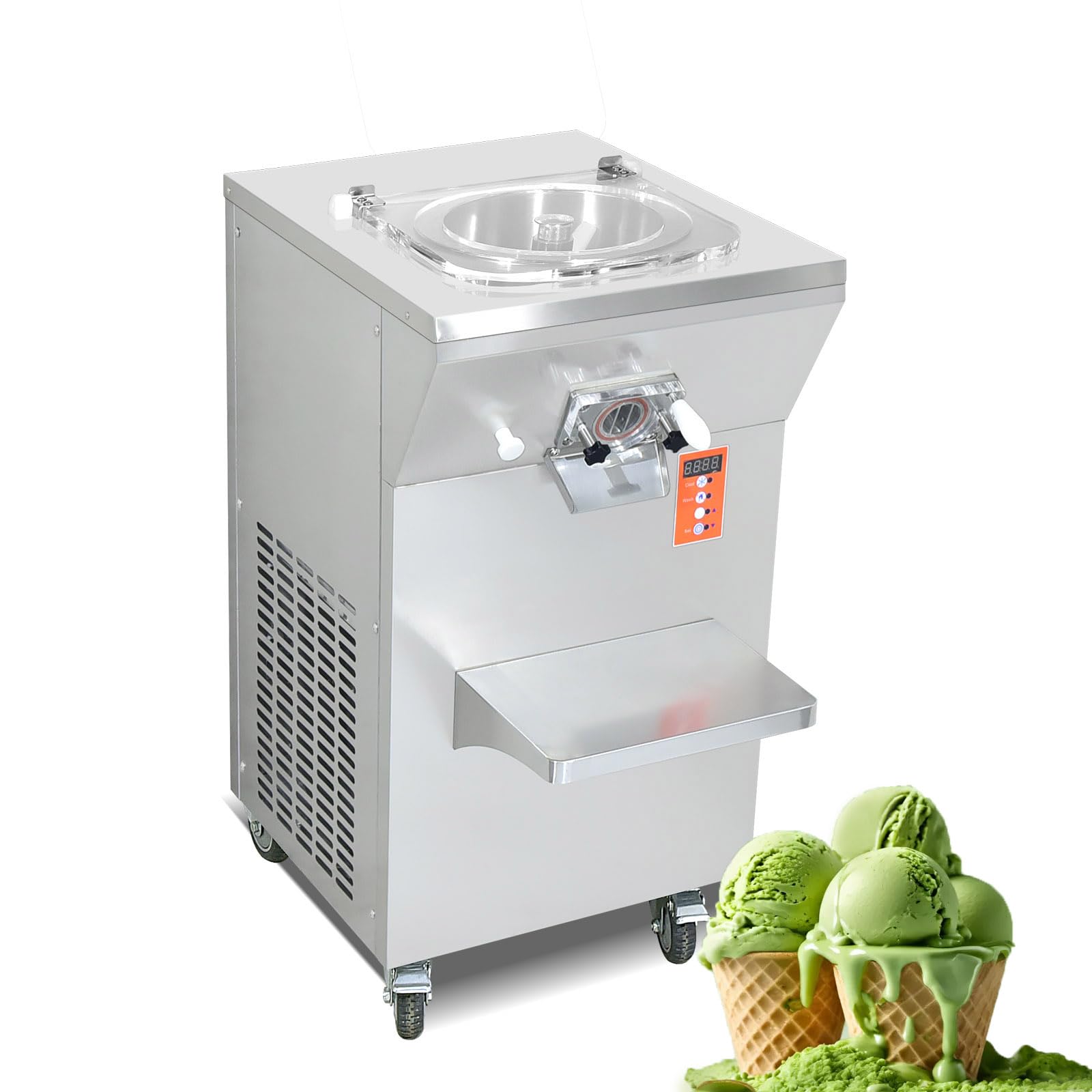 - Commercial Hard Ice Cream Machine,8 Gal/H Yield 5.8L Cylinder Gelato Ice Cream Maker Machine,For Restaurants And Snack