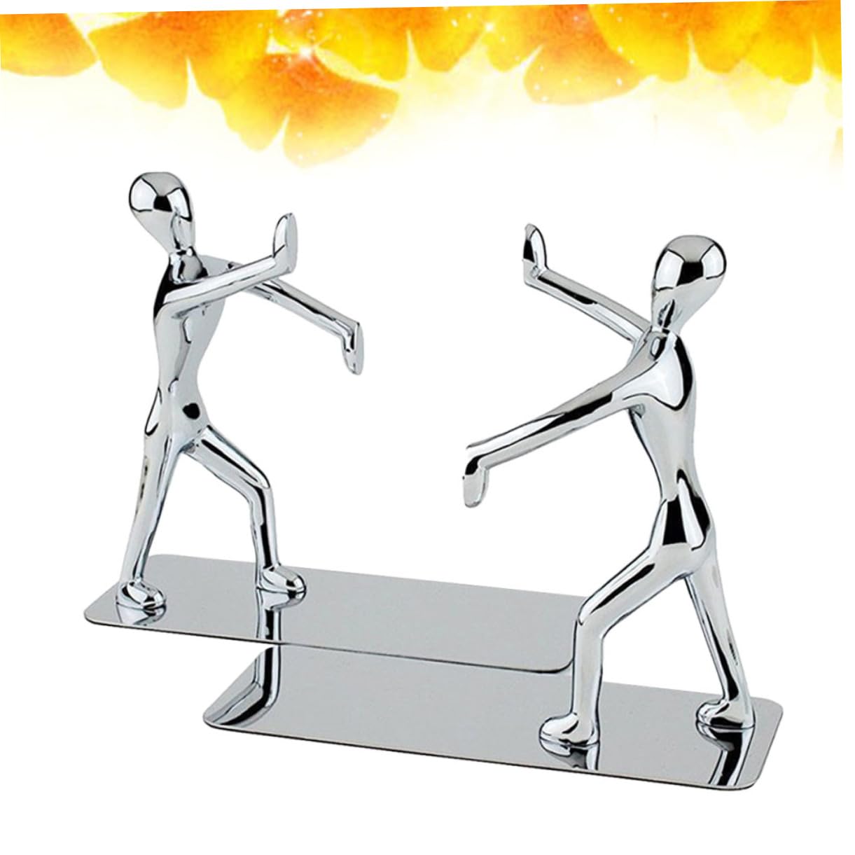 Sujetalibros Kung Fu de Acero Inoxidable, 1 Par para Escritorio