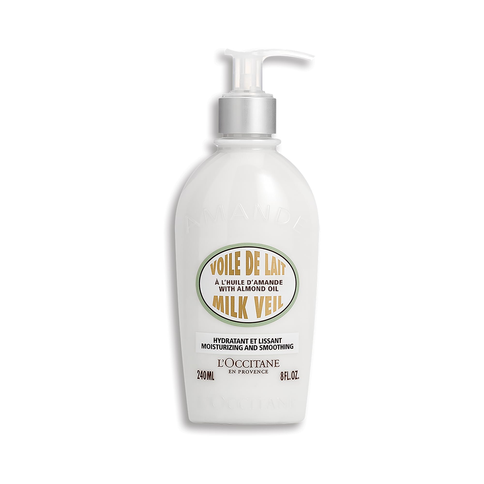Photo 1 of L'OCCITANE Almond Milk Veil Lotion, Lightweight Body Milk with Oil, Hydrates, Softens & Smooths Dry Skin, Fast-Absorbing Moisturizer, Scented, 8 Fl Oz